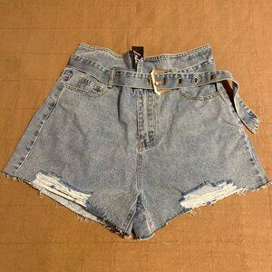 Dressed in Lala Boutique Item - Distressed Jean Shorts L